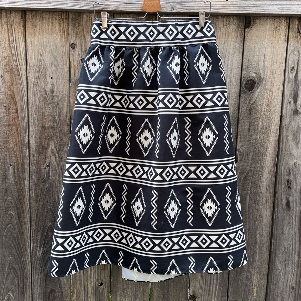 Sachin Babi | Anthropologie A Line Midi Skirt Black Motif Size Medium - Picture 4 of 10